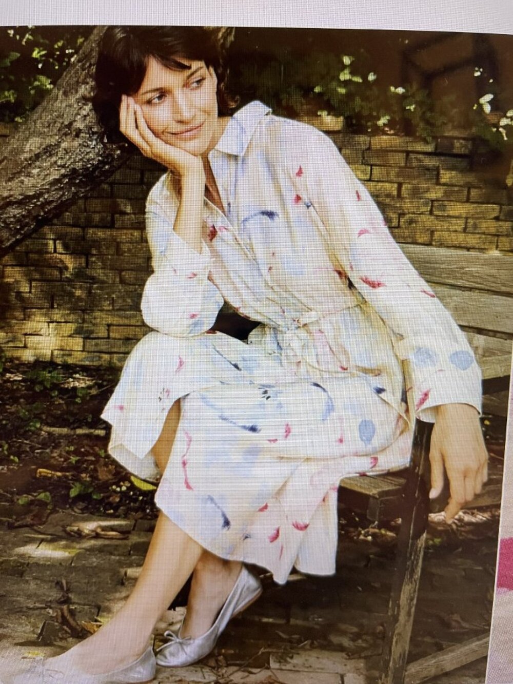Masai woman's Nova Shirt Dress, Maxi, M, primrose, tie waist, dreamy floral prin